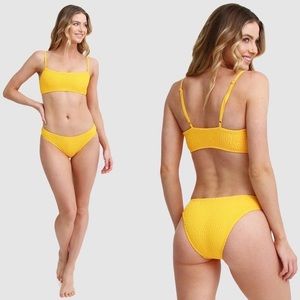 🌻NWT Smocked High Cut Retro Style Bikini Top & Bottom